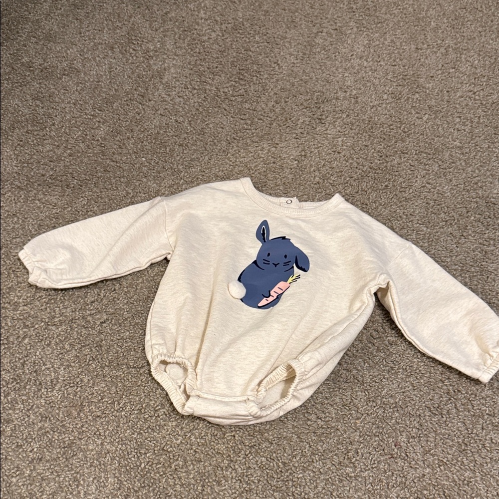 wonder nation Cream Long-Sleeve Bunny One-Piece